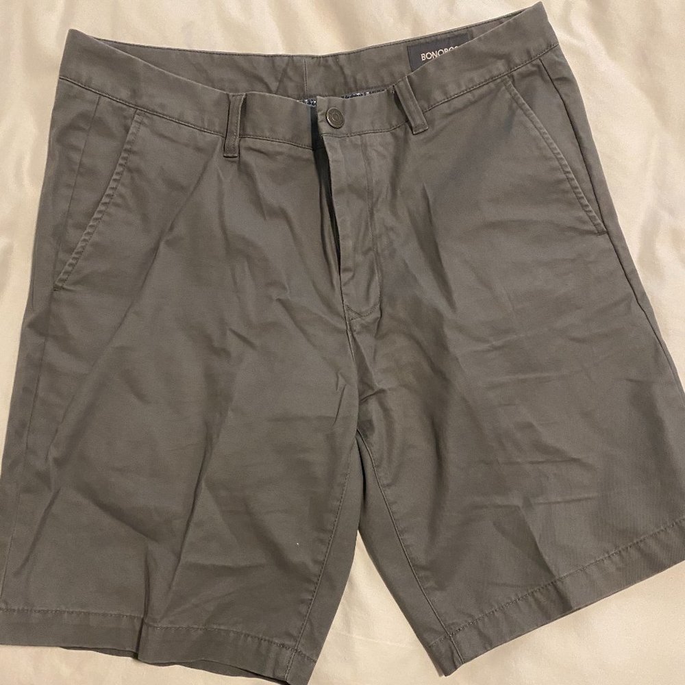 Dark Grey Bonobos Chino Shorts - Size 34